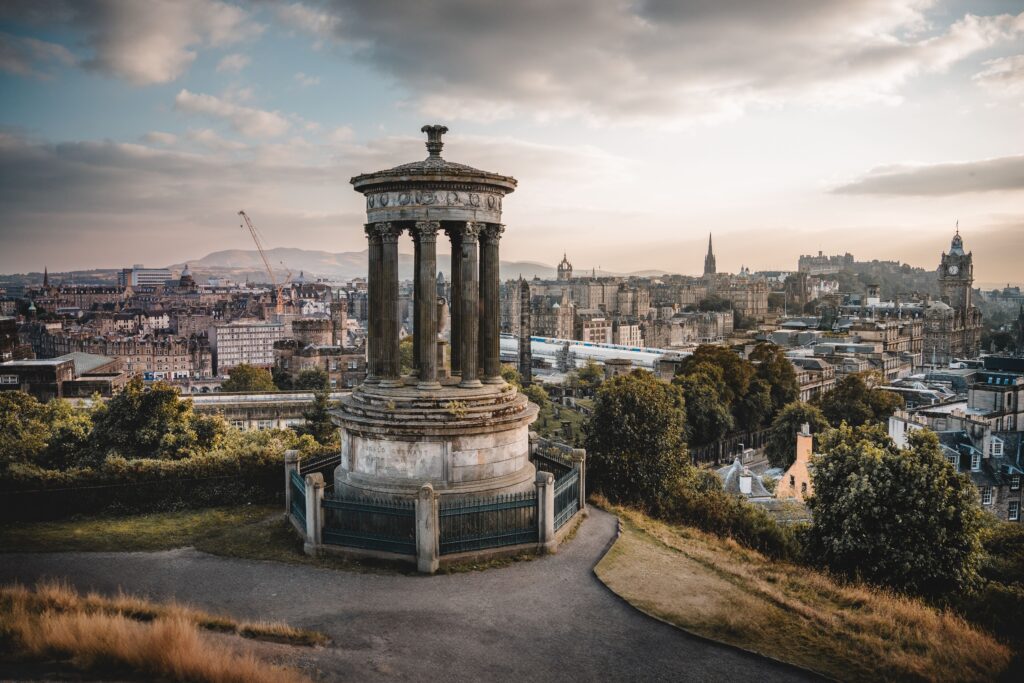 Edinburgh’s iconic skyline from Calton Hill, symbolising commercial growth, market leadership and business performance. Livingston James provides Chief Commercial Officer and Commercial Leadership executive search services, helping organisations across Scotland and the UK appoint exceptional commercial leaders.